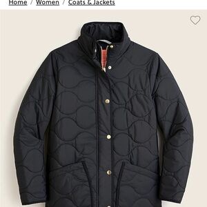 J Crew Signature Black Quilted Women's Jacket.